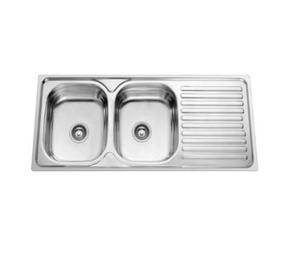 China Without Faucet High Quality Double Bowl Stainless Steel Sink Commercial Used Kitchen Sink for sale