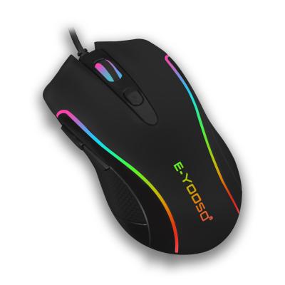 China Hot Sale EYOOSO Gaming X7 OEM 3D USB Wired Gaming Mouse RGB Optical Mice For Gamer With 7 Buttons for sale