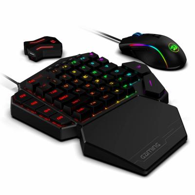 China K585BB High Quality Colorful Backlit Wired Mini One Hand Gaming Convert Box and Keyboard Mouse Combo for sale