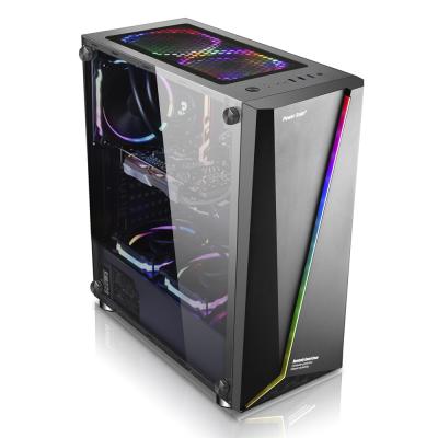 China With Side Panel Computer Cabinet Low Price 6 PCs 12mm Fans PC Case DIY Acrylic PC Case for sale