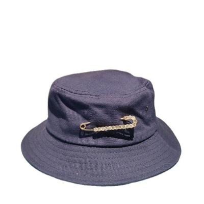 China Snap Dobby 2021 New Fashion Drill Pin Fisherman Hat Canvas Material Sun Visor Men And Women Luxury Fisherman Hat for sale