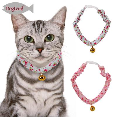 China Custom Elastic Band Cute Gold Metal Cat Collar Bells Viable for sale