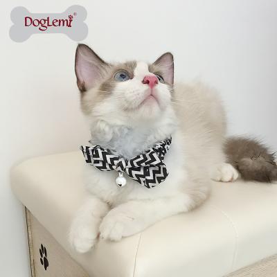 China Doglemi Sustainable Adjustable Pet Kitten Cat Collar With Bowtie &Bell for sale