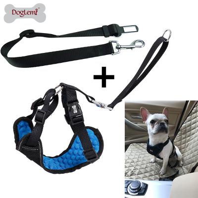 China Durable Professional Comfort Nylon Dog Car Seat Belt With Reflecting Harness Safety Dog Belt for sale