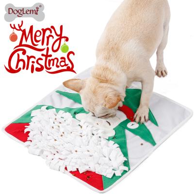 China Sustainable Santa Claus Design Pet Nose Mat For Dogs Feeding , Dog Nose Training Mat For Christmas for sale