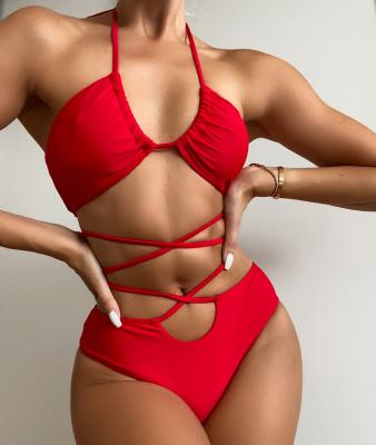 China 2022 Hot Selling Style Thong Bikini Women Beach Wear Breathable Custom Made Two Piece Sets for sale