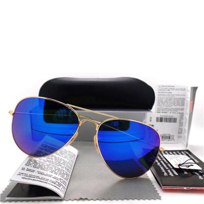 China Ray Band Sun Glasses Luxury Brand Designer Aviation Glass Lens Men Women Sunglasses Fashion Sunglasses Frame Alloy Eyewear With Box for sale