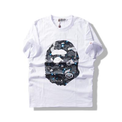 China Hot Selling Anti-wrinkle T-shirt Bape Sky Star Camouflage Unisex Casual Monkey Printing Loose Round Neck T-shirt for sale