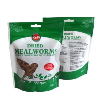 China Dried Mealworms High Protein Customised Birds Food for Fishes Reptiles in Bags 100g Factory Directly Supply for sale