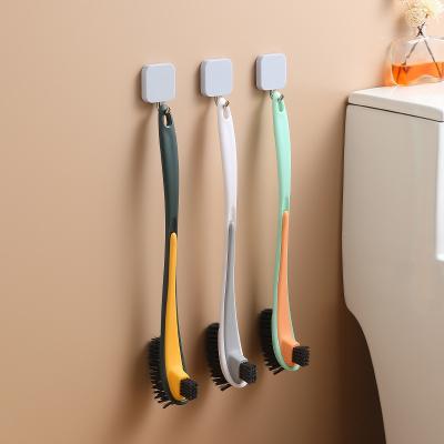 China Modern Hot Selling Modern Hot Selling Amazon Silicone Silicon Toilet Bathroom Cheap Design Detachable Plastic Holder TPR Soft Cleaning Brush for sale