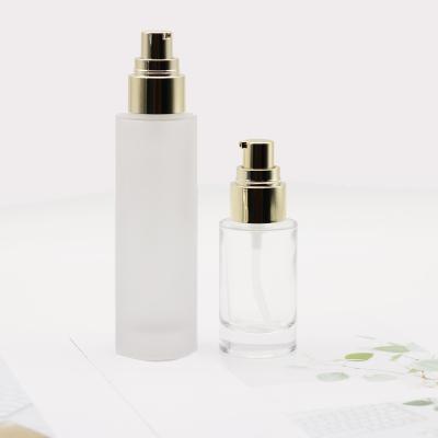 China High Quality Eco-friendly Luxury Empty 100ml 120ml Amber Clear Round Cosmetic Container Skin Care Lotion Pump Bottle for sale