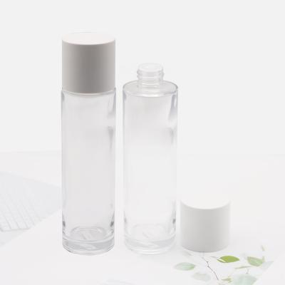 China Factory Price 40ml 50ml 100ml Amber Cosmetic Packaging Clear Face Eco-friendly Toner Glass Bottle With Gold Lids for sale