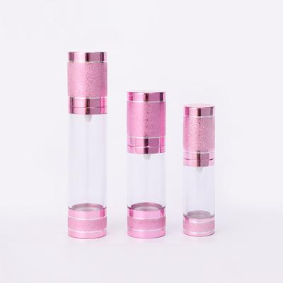 China Hot Selling Chinese Factory Eco-friendly Customized OEM Cosmetic Pink Refillable Bottle Lotion Pump Plastic Airless Bottles For Serum for sale