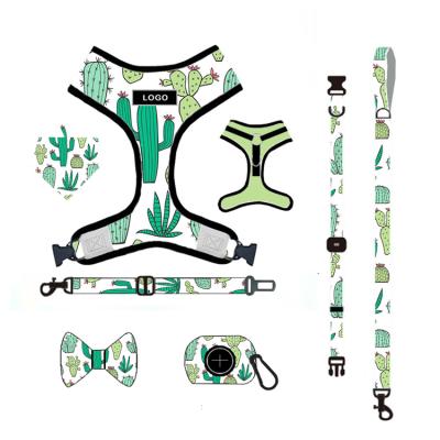 China Factrony Sublimation Sublimation Service Printing Dog Harness And Leash Set Hot Cute Pet Harnesses for sale