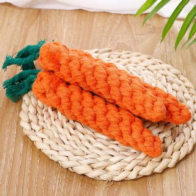 China Amazon Viable Factory Special Prices Wholesale Carrot Cotton Rope Toy Dog Pet Chew Interactive Braided Toy for sale