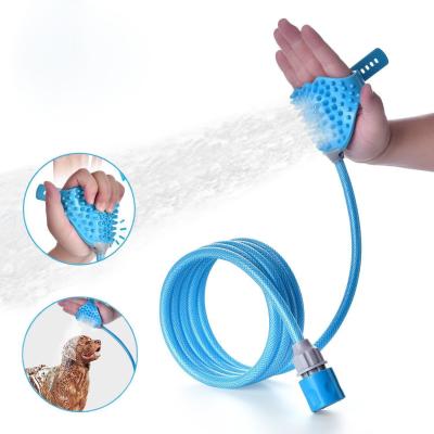 China Viable Pet Massage Bath Brush Silicone Shower Glove Brush Dog Cat Shower Spout Cleaning Brush for sale