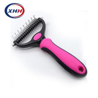 China Dog Stainless Steel Comb Hair Removal Dog Hair Removal Tool Viable Pet Grooming and Cleaning Open Comb for sale