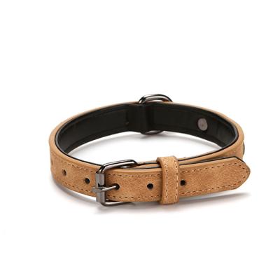 China Sustainable Luxury Vegan Leather Pet Dog Barking Wide Leather Collar for sale