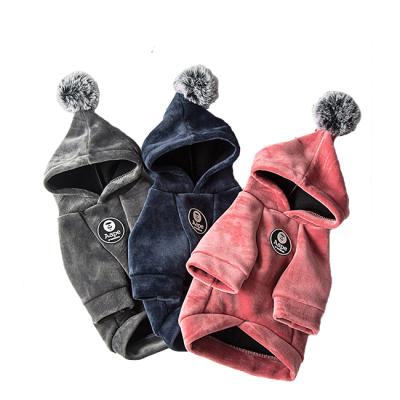 China Autumn And Winter Sustainable Pet Clothes Soft Shear Warm Hooded Coat Dog Coat Dog Sweater for sale