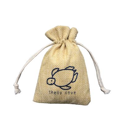 China Custom Logo Handmade Drawstring Natural Burlap Drawstring Pouch For Jewelry for sale