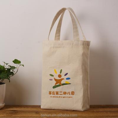 China Custom Unbleched Safety Cotton Luxury Canvas Fabric Standard Size Logo Shopping Bag For Promotion for sale