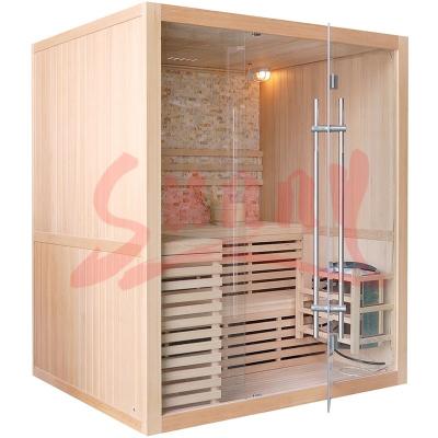 China Solid Wood Computer Control Panel SS-TSL6303 Sauna Traditional Wooden Room With Glass Door for sale