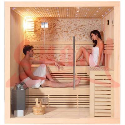 China Control Panel Finn Traditional Sauna , Stove 6KW Hemlock Computer Sauna For 3 Person for sale