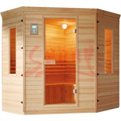 China Electric Computer Control Panel Hemlock Spa Sauna, Traditional Sauna Room For Weight Loss, Corner Steam Sauna for sale