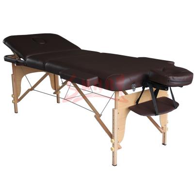 China Wooden Massage Table Sunny Folded Massage Table Beauty Couch Bed 3 Section Massage Bed for sale