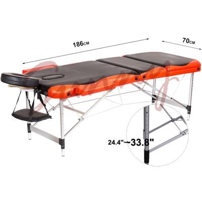 China Folding Aluminum Massage Table Mix Color Massage Table Mobile 3 Massage Bed For Spa Beauty Two Tone for sale