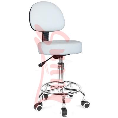 China Adjustable Bar Stool Foot Rest Backrest Swivel Stool Office Chair Hair Salon Stools for sale