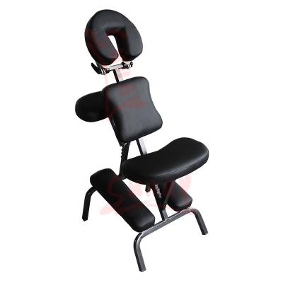 China Portable Body Massage Chairs , Foldable Massage Stools Black Iron Legs for sale