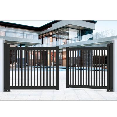 China Modern automatic swing gate with motor built into the side pillars for sale