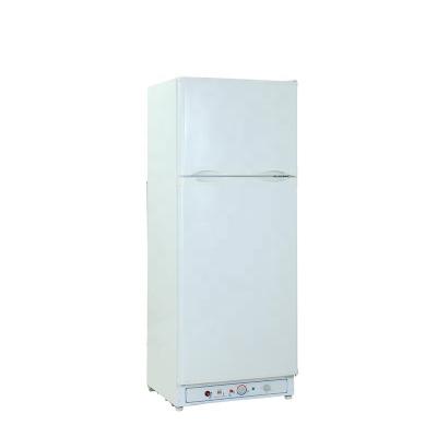 China Absorption 185L Lpg Gas 12V Three Ways Double Door Absorption Refrigerator for sale