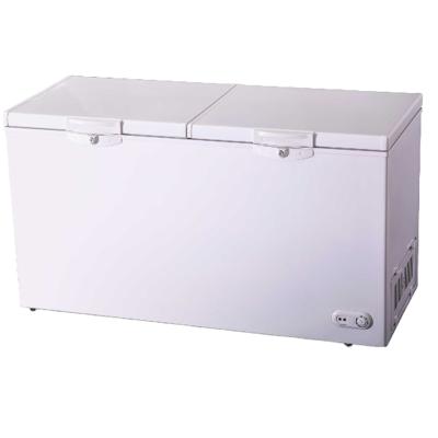 China 520L Large Solid White Electric Double Door Fridge Garage Door Chest Freezer for sale