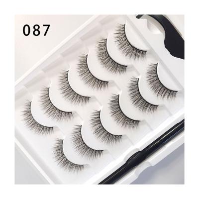 China Self-adhesive Natural Style Makeup Daily Net Red Hot Application Magic Set Simulation Self-adhesive Eyeliner 6 Pairs Eyelashes for sale