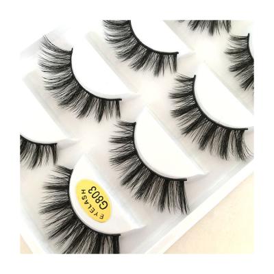 China Factory Wholesale Daily Thick G800 Mink Application Makeup Imitation Eyelashes Five Pairs 3D False Eyelashes for sale