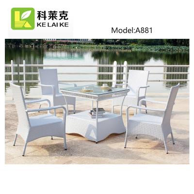 China Modern Outdoor Garden Furniture Aluminum Wicker Patio Table And Chairs Outdoor Bistro Set for sale