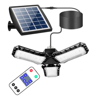 China Garage Residential Solar Remote Control Lamp Portable Camping Light with LED Adjustable Panel Hanging Hanger Suitable for Home Throw Barn for sale