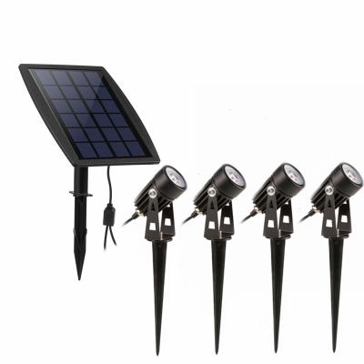 China 1w*4 SMD Garden Solar Led Garden Spotlight Decorated Light Wholesale Solar Waterproof Outdoor Spotlight 2-in-1 Solar Landscape Light for sale