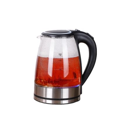 중국 Hot selling glass body electrical glass water tea temperature control portable stainless steel folding electric kettle 판매용