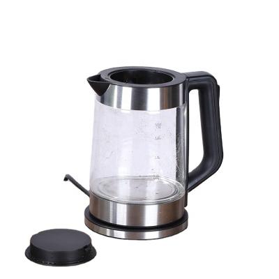 Κίνα New arrival 1.8l heating element stainless steel portable tea pots whistle hotel kettle tray set electric glass kettles προς πώληση