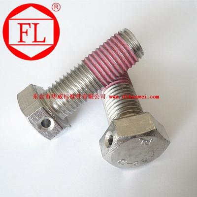 China 304 hex head with hole drop bolt for sale