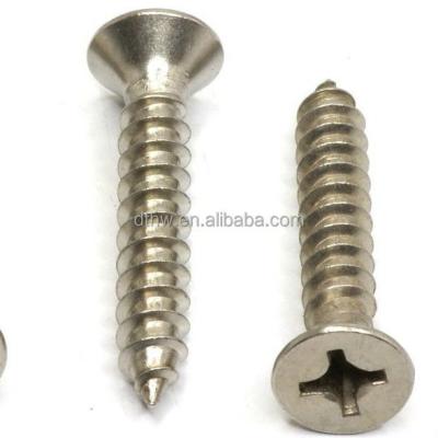 China Stainless Steel Phillips Flat Head Tapping Screws in DIN7982 in A2-70 or A4-70 with good quality for sale