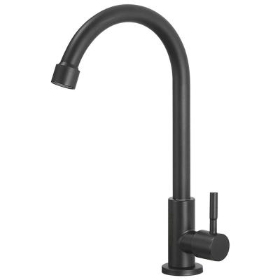 China Sense Faucets Sell SUS304 Stainless Steel SUS304 Stainless Steel Single Hole Kitchen Faucet Black Kitchen Sink Quality Faucets for sale