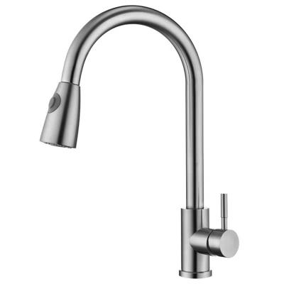 China Sense Faucets Factory Wholesale Hot Cold Stainless Steel Kitchen Faucet Plated Pull Out Touched Kitchen Sink Faucet Water Tap for sale