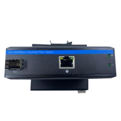 China 10/100/1000M mental Gigabit 1 fiber+1 UTP SFP converter Outdoor Mini Industrial Media for sale