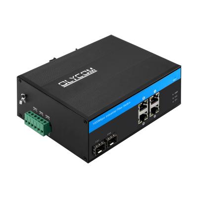 China Industrial Telecom 10/100/1000M SFP LC Fiber Switch 2 Port + Ethernet Multimode Switch 4 RJ45 Ports for sale