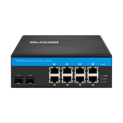 China Telecommunication & CCTV Systems Gigabit Ethernet Industrial Switch 10 Switch 2 Fiber And Unmanaged Port 8 UTP Port for sale