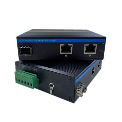 China Telecommunication & Surveillance OEM Gigabit 1 Fiber To 2 RJ45 SFP Slot Industrial POE Switch for sale